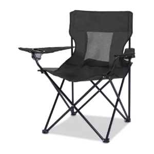 Portable Folding Camping Chair with 2 Cup Holders – Heavy-Duty Outdoor Chair for Fishing, Sports, and Beach