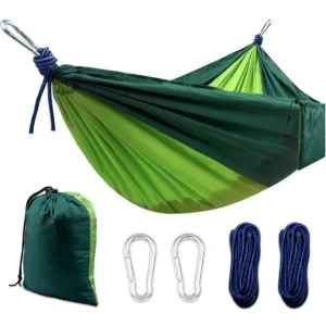Double camping hammock made of parachute nylon for two adults