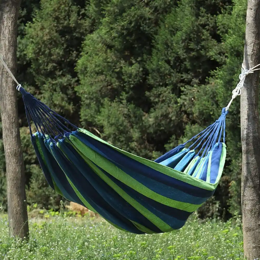 Relaxing outdoor hammock perfect for yard and garden use