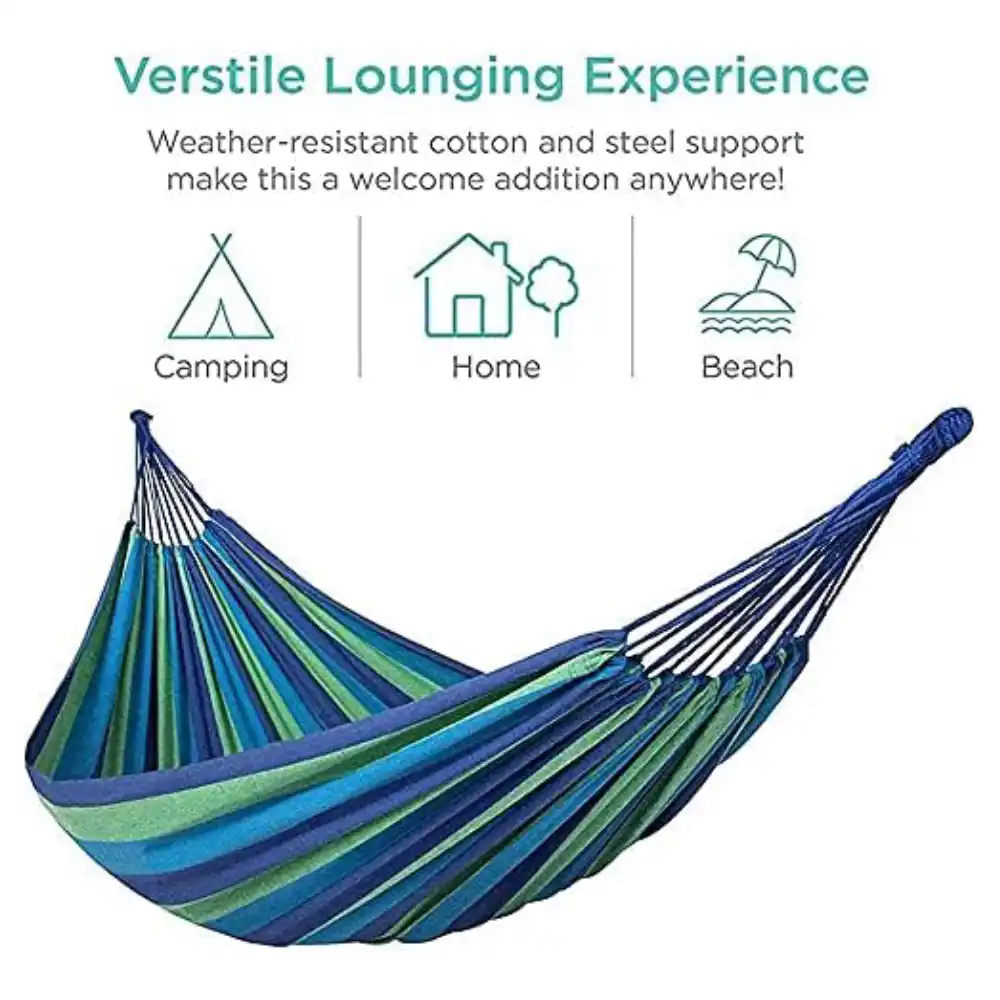 Durable camping hammock with ropes for setup included